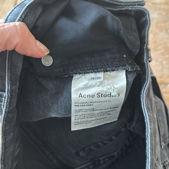 Acne Studios Pin Tar Grey Skinny Jeans – Size 28/32 (US 4) – Slim Fit - Picture 4 of 8